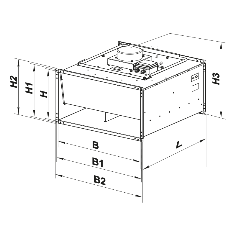 Blauberg Box EC 50x30-1 max  - Dimensions