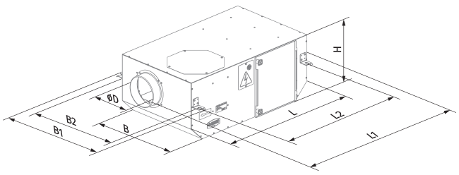 Blauberg Iso Box-F 200 G4 V2 - Dimensions