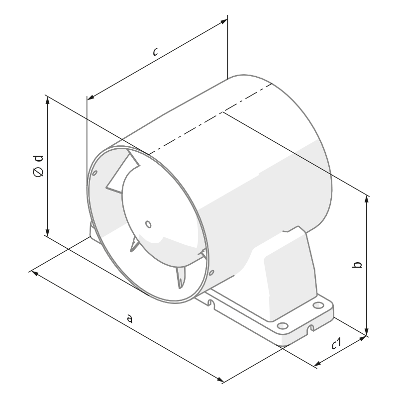 Blauberg Tubo 125 - Dimensions