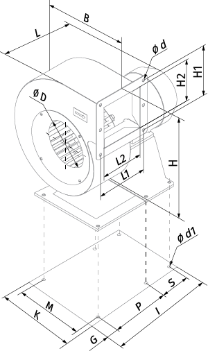 Blauberg S-Vent 315х143-4,0-4D-R90 - Dimensions