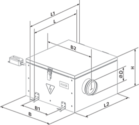 Blauberg ISO-RF EC 160 - Dimensions