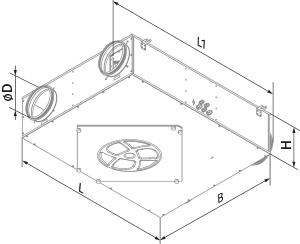 Blauberg KOMFORT ERV D 350 R S20 - Dimensions