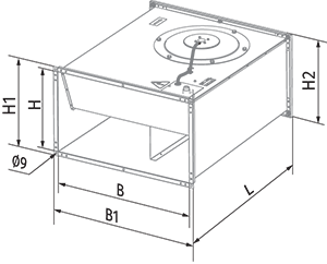 Blauberg Box 50x25 2E - Dimensions
