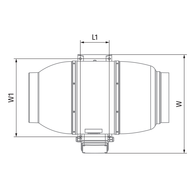 Blauberg Iso-Mix EC 250 - Dimensions