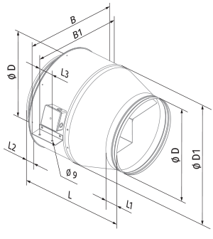 Blauberg Centro-M EC 315 max - Dimensions