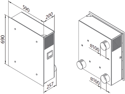 Blauberg Freshbox E-100 - Dimensions