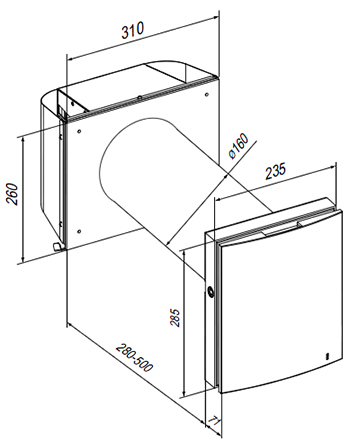 Blauberg VENTO Expert Duo A30-1 Pro - Dimensions