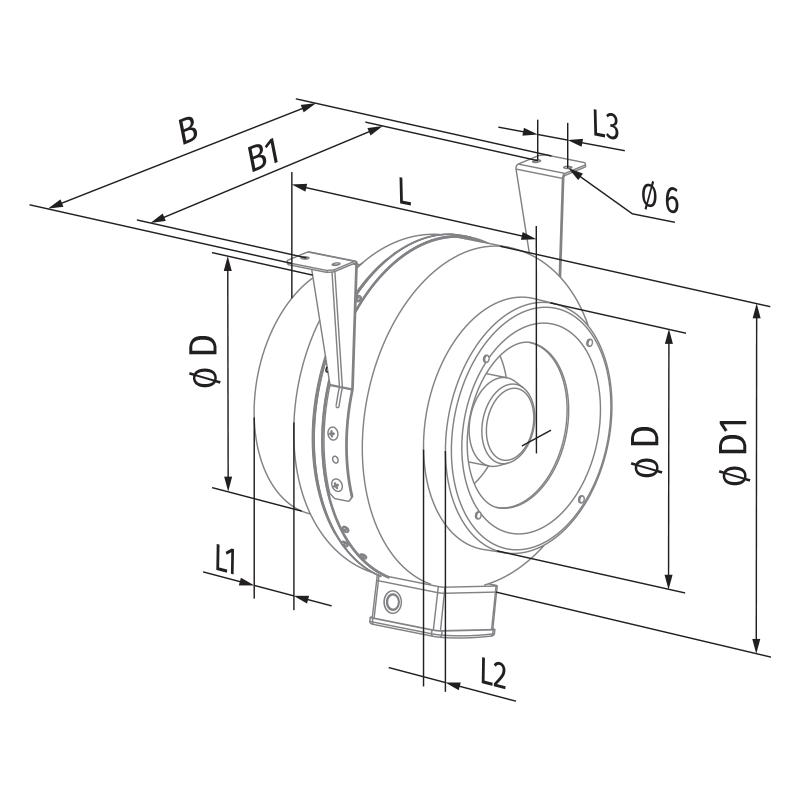 Blauberg Centro-M 250 E - Dimensions
