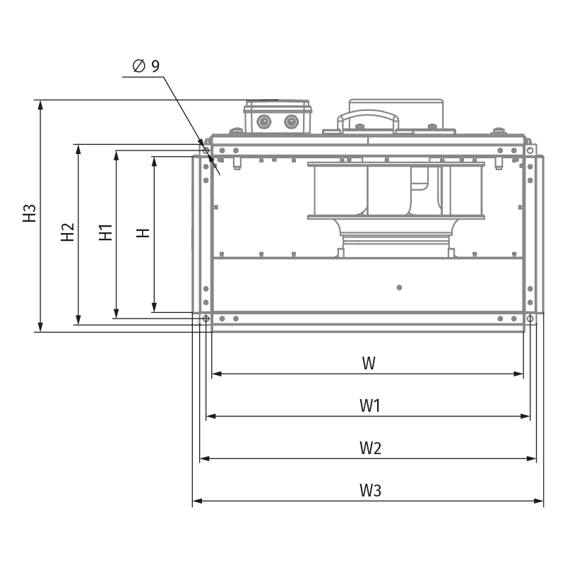 Blauberg Box-I EC 50x30-1 max  - Dimensions
